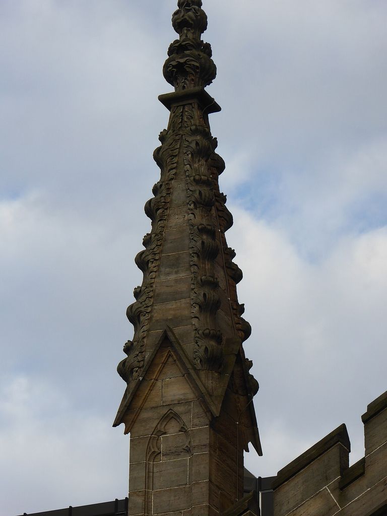 crocketed pinnacle cathedral close view, an architectural view.