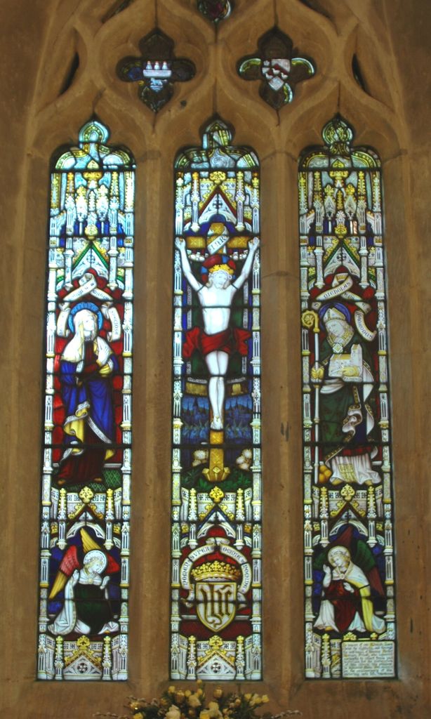 Decorated Gothic east window of the chancel of St Nicholas' parish church, Ickford, Buckinghamshire.