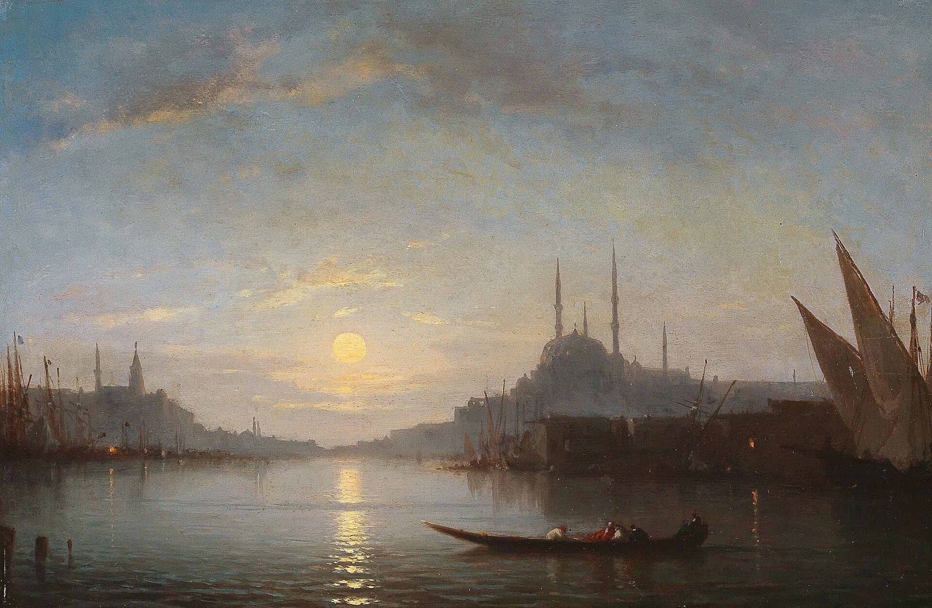 Amédée Rosier’s painted Golden Horn view with Süleymaniye Mosque in the skyline.