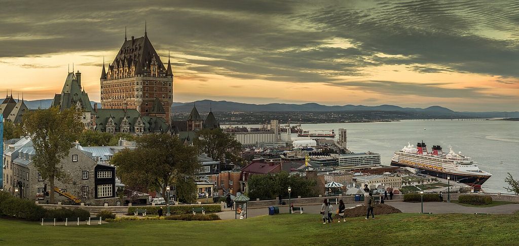 The Fairmont Le Château Frontenac, formerly and commonly referred to as the Château Frontenac, is a historic hotel located in Quebec City, Quebec, Canada, showing historic…