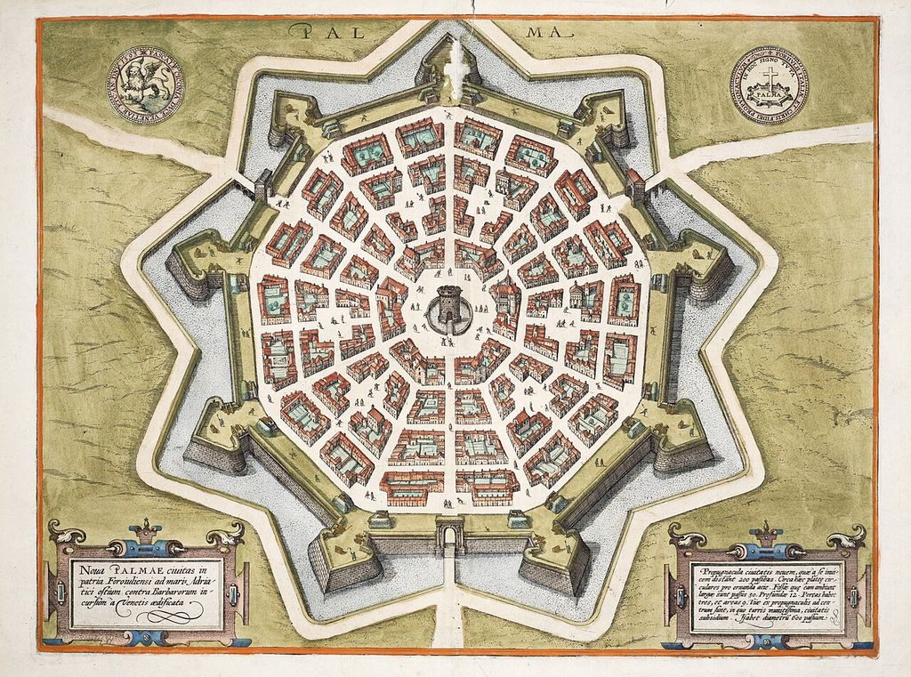 This map of Palma (Italy) was drawn in 1593 by Joris Hoefnagel(1542-1600), a Flemish painter, printer, illuminator and naturalist.