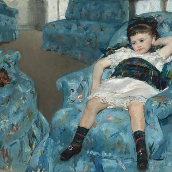 Little Girl in a Blue Armchair by Mary Cassatt