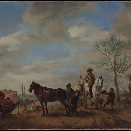 A Man and a Woman on Horseback by Philips Wouwerman, ca. 1653–54