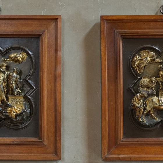 Sacrifice of Isaac competition reliefs by Lorenzo Ghiberti and Filippo Brunelleschi
