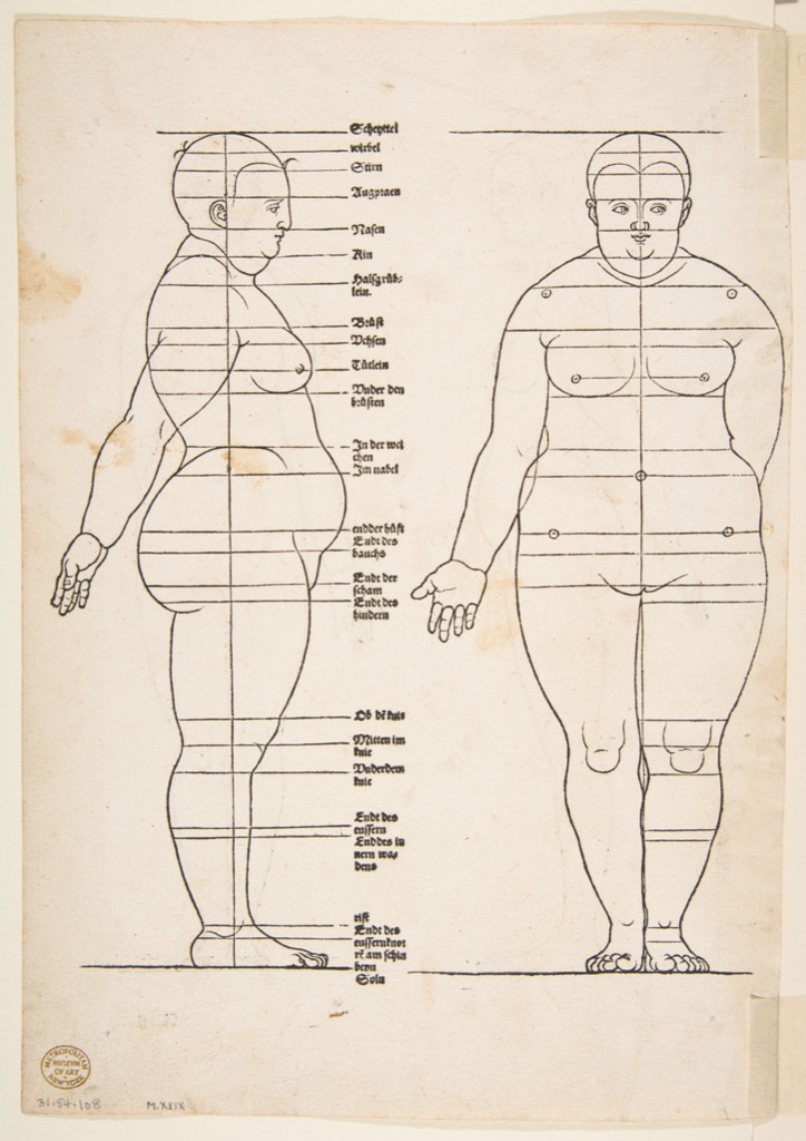 Albrecht Dürer proportional study of a woman