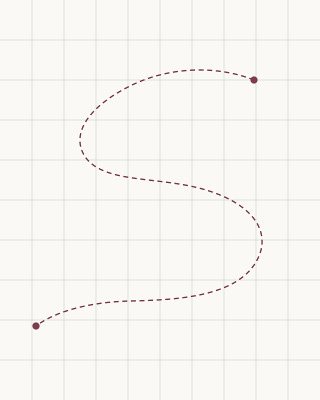 Portrait placement cue locating the outside snake contour from x80 percent y21 percent to x18 percent y81 percent