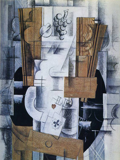 Fruit Dish and Playing Cards by Georges Braque