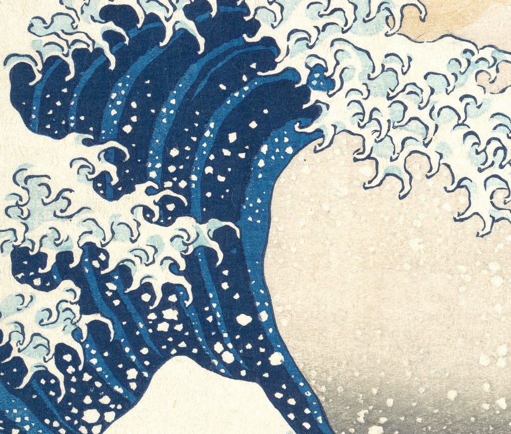 《神奈川沖浪裏》JP1847の青の重なりの拡大図