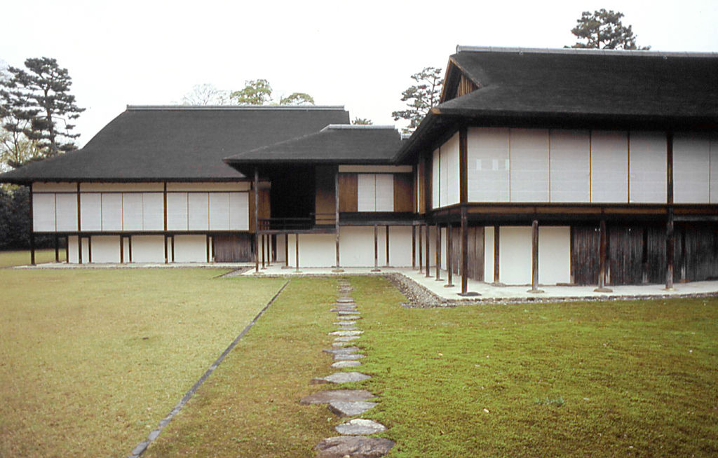 桂離宮の書院、1999年撮影。特定の建物部分を写真だけから断定しない。