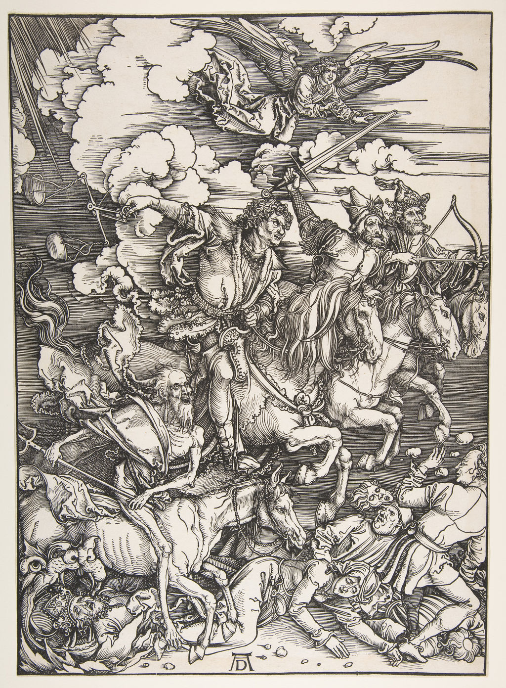 デューラー《四騎士》、1498年、木版画。Met 19.73.209。