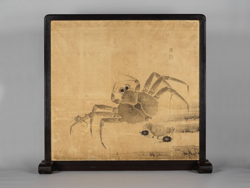 蟹図・牡丹図 — Metropolitan Museum of Art 2022.166a–c