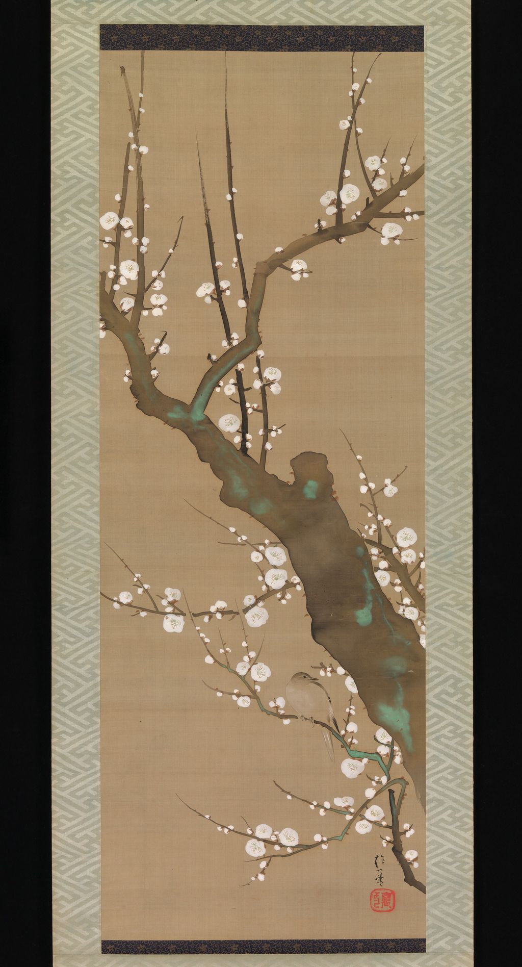 Sakai Hōitsu, Bush Warbler in a Plum Tree