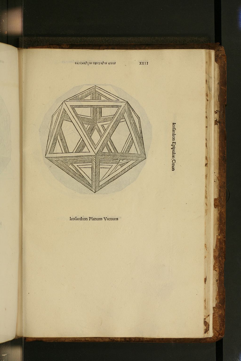 Polyhedron illustrated by Leonardo for De divina proportione.