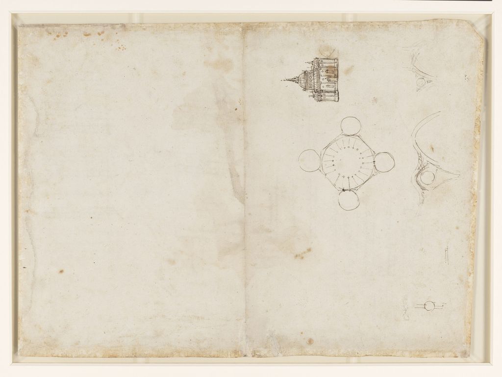 Plan and elevation of a domed church.