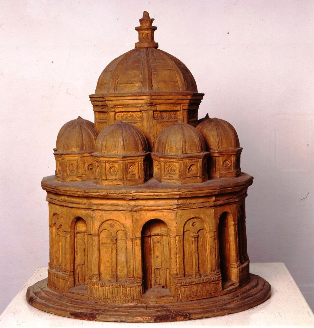 Modern museum model interpreting a central-plan church.