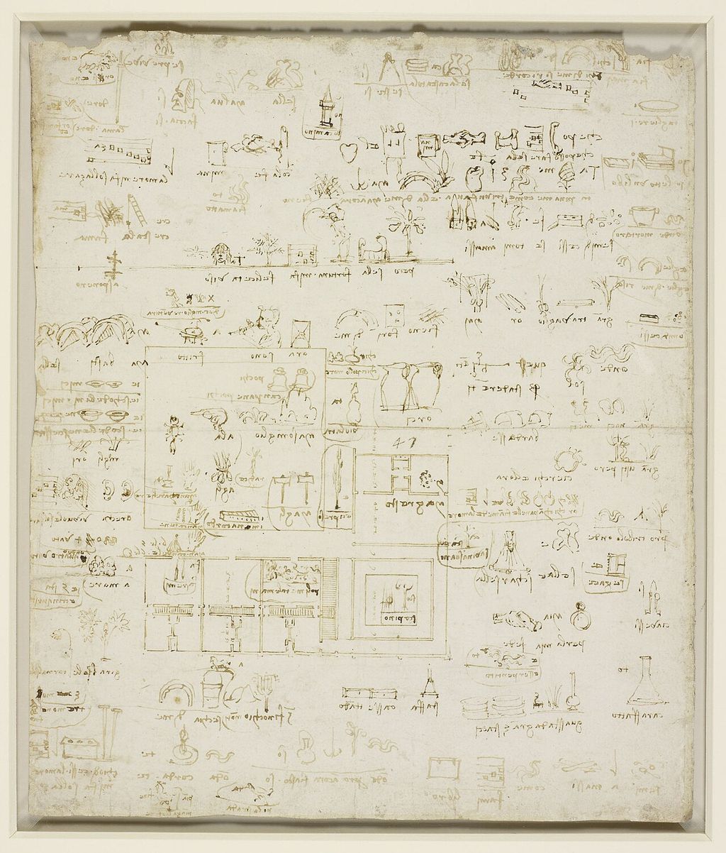 Architectural plan among pictographs.