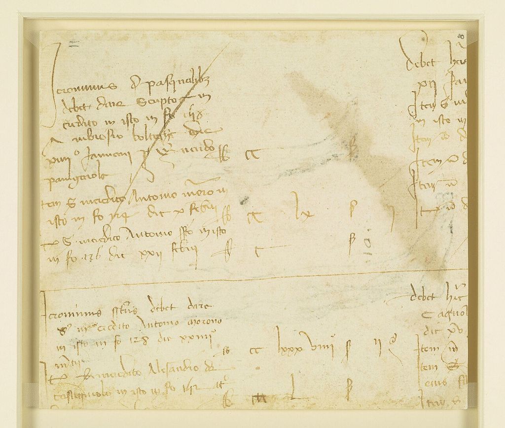 Fragment from a Milan Cathedral ledger.