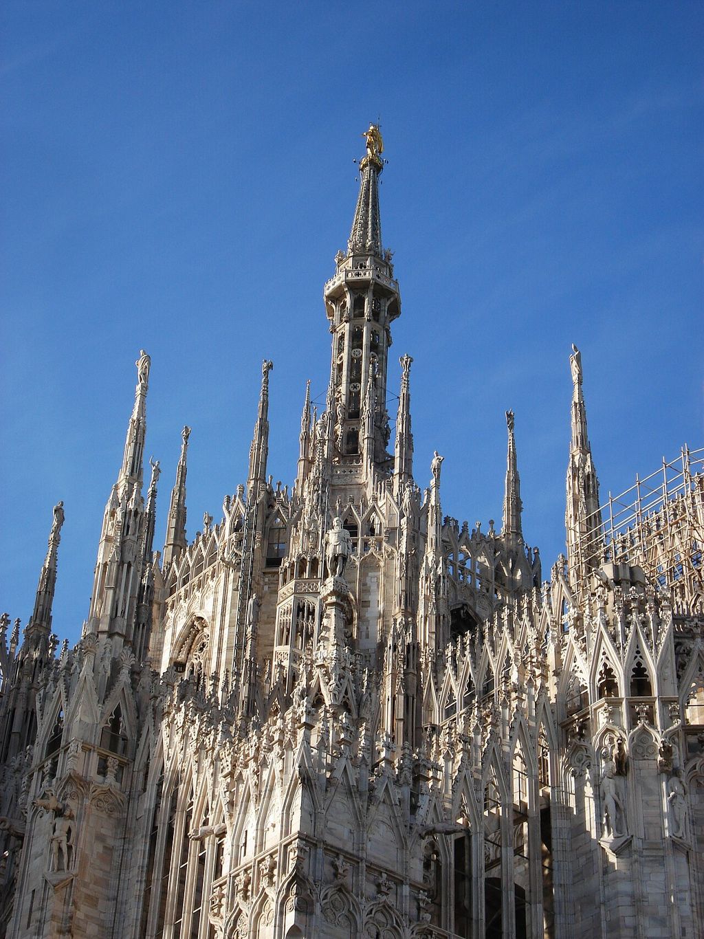 Detail of Milan Cathedral's crossing tower.