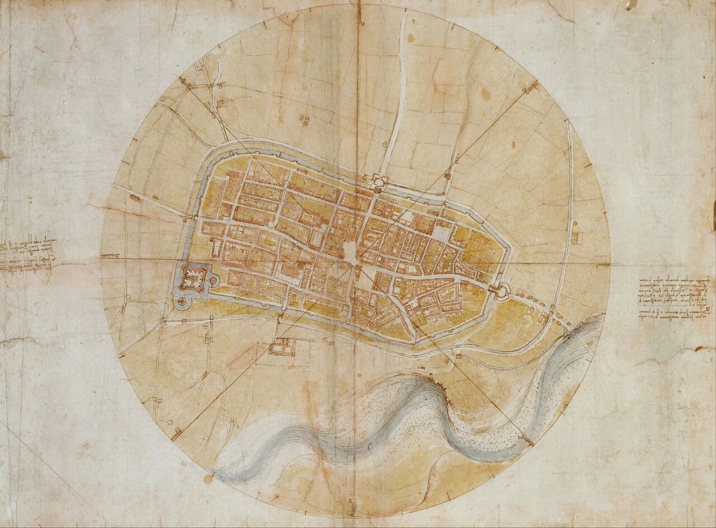 Leonardo's map of Imola.