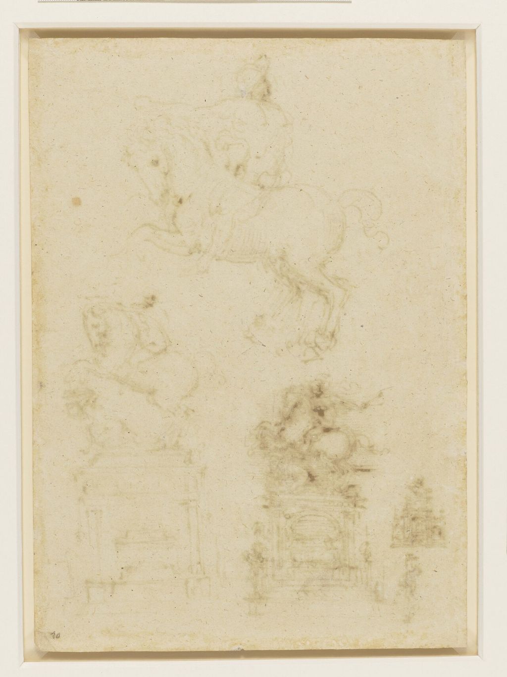 Verso studies for the Trivulzio monument.
