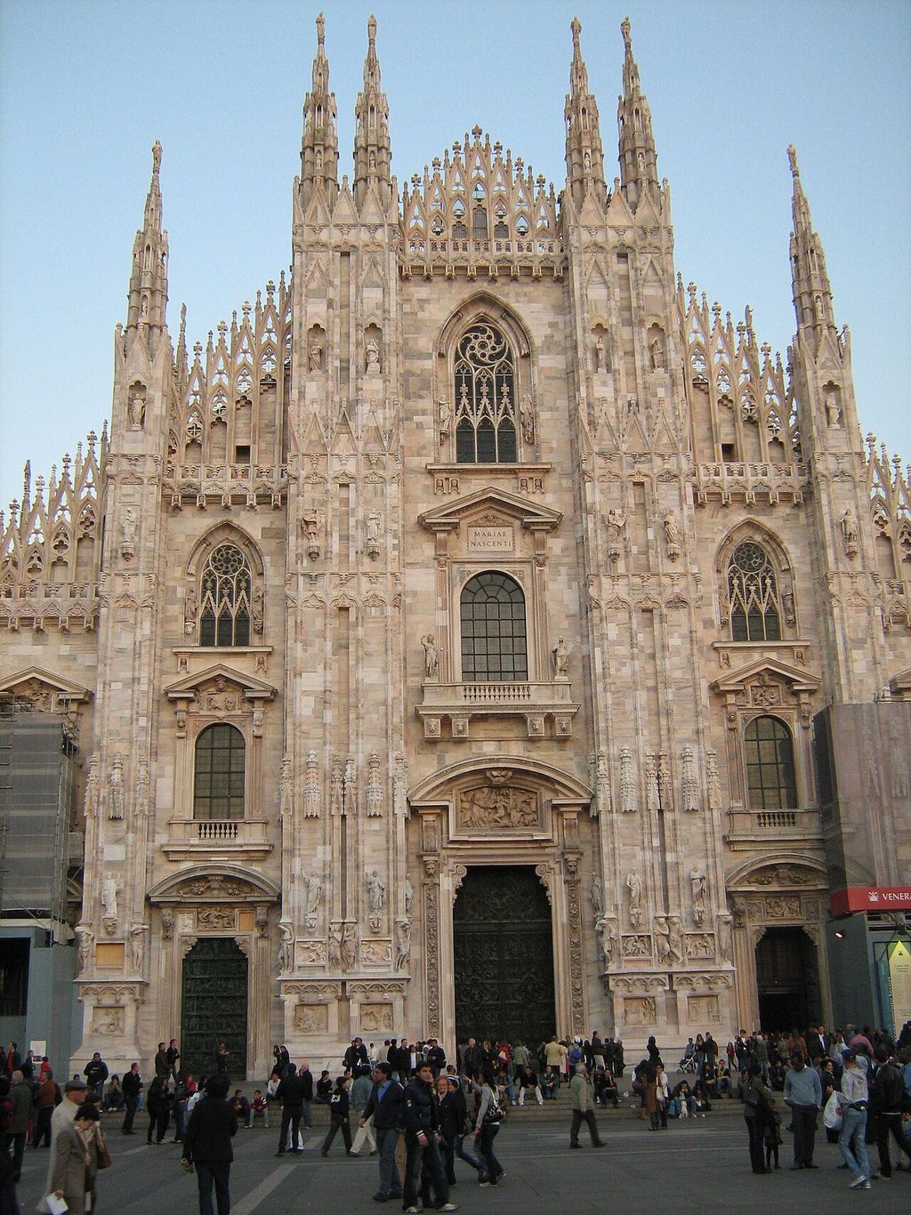 Front facade of Milan Cathedral.