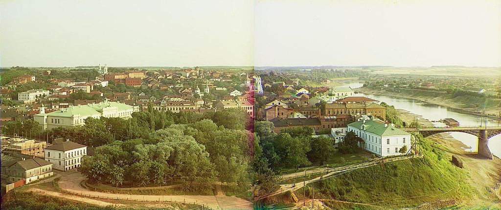 Contextual image of panorama of vitebsk photographed in 1912.