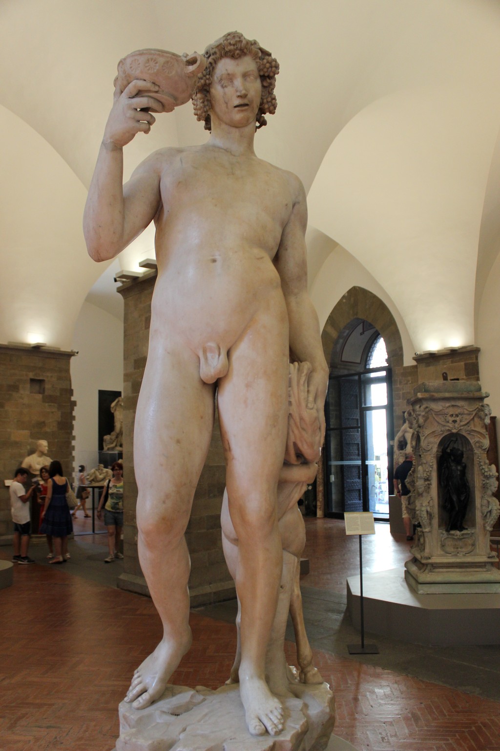 Bacchus and satyr by Michelangelo in the Bargello National Museum