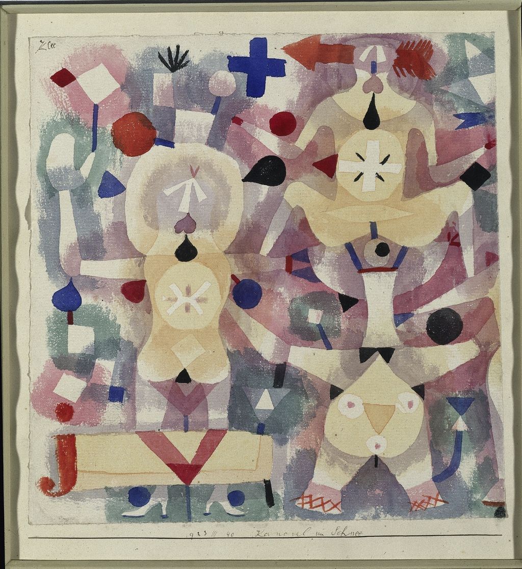 Paul Klee, Carnival in the Snow (1923), watercolour on paper and artist mount