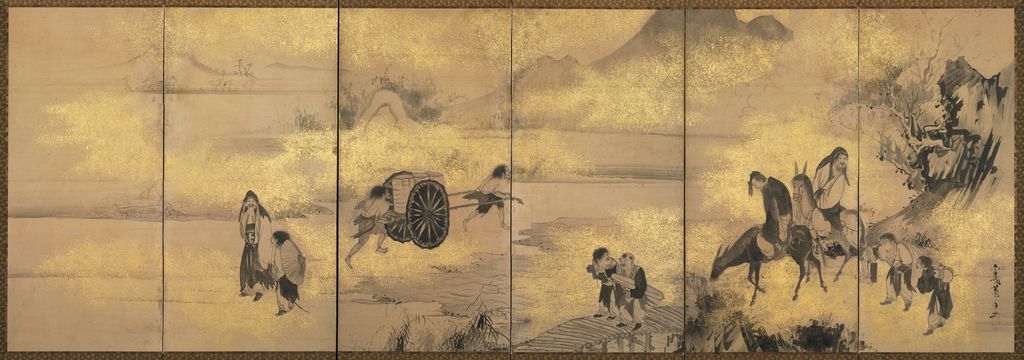Eight Immortals of the Wine Cup, first screen of a pair