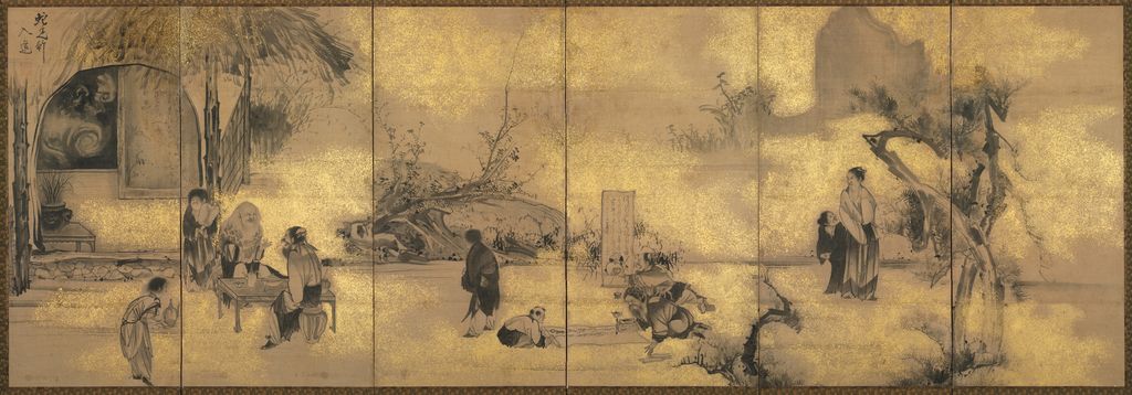 Eight Immortals of the Wine Cup, second screen of a pair