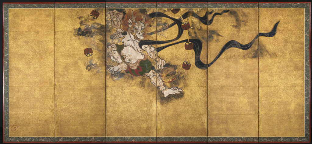俵屋宗達の工房作 《雷神図》