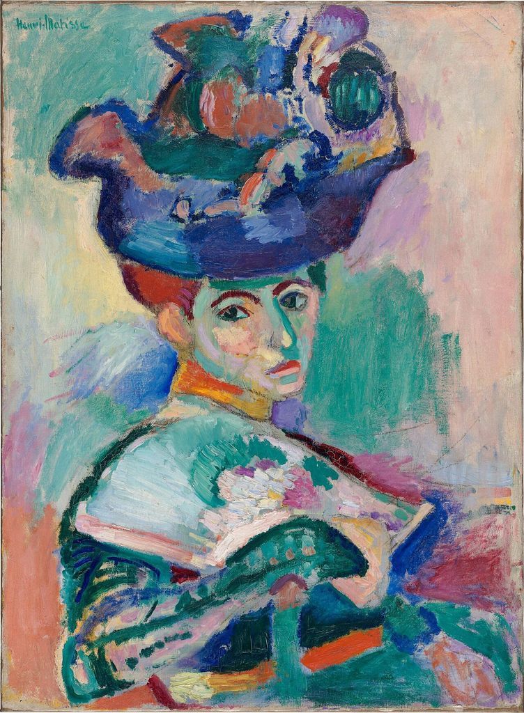 Henri Matisse's Woman with a Hat uses shifting greens, pinks, blues and yellows across a portrait