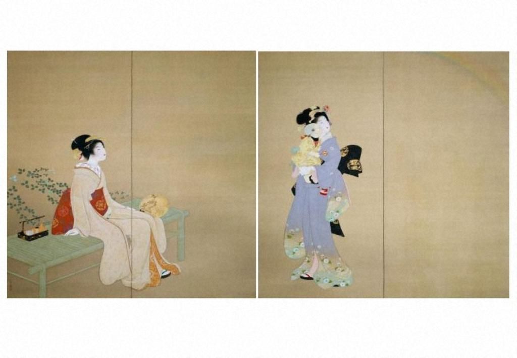 《虹を見る》(二曲一双)、一九三二年